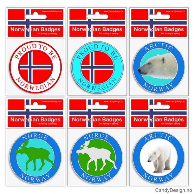 Round souvenir badges assorted