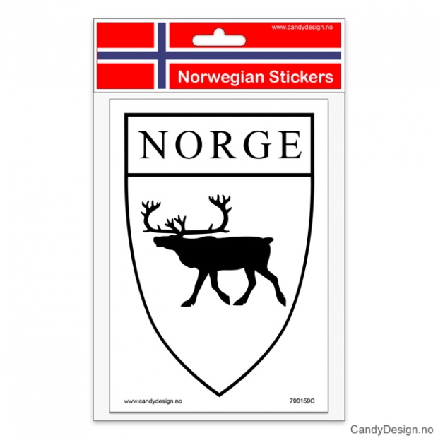 Souvenir stickers with reindeer and Norge