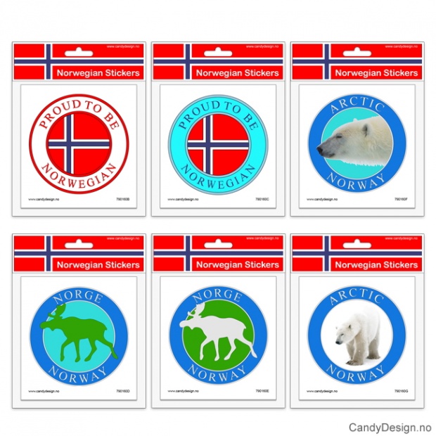 Round souvenir stickers assorted