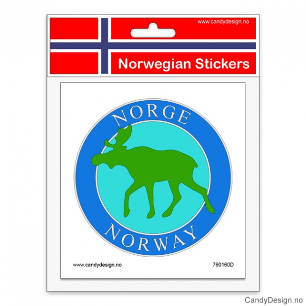 Runde suvenir klistremerker med elg