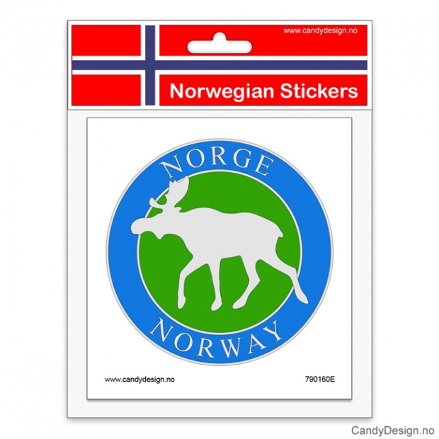 Runde suvenir klistremerker med elg