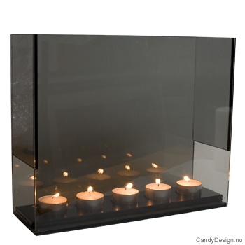 Glass lysestake rektangulær