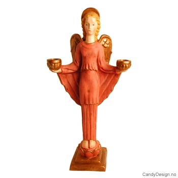 Angel candleholder  Pink/ offwhite