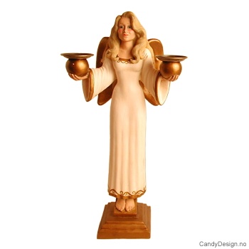 Angel candleholder for two candles  Offwhite