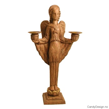 Angel candleholder for two candles  Large wood