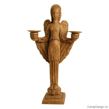 Angel candleholder for two candles  Large wood