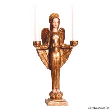 Angel candleholder for two candles  Large gold