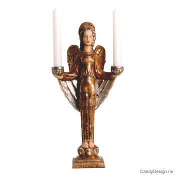 Angel candleholder for two candles  Large gold/ silver